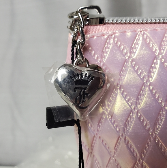 JUICY COUTURE pink metallic mermaid quilted cosmetic bag - Picture 5 of 7